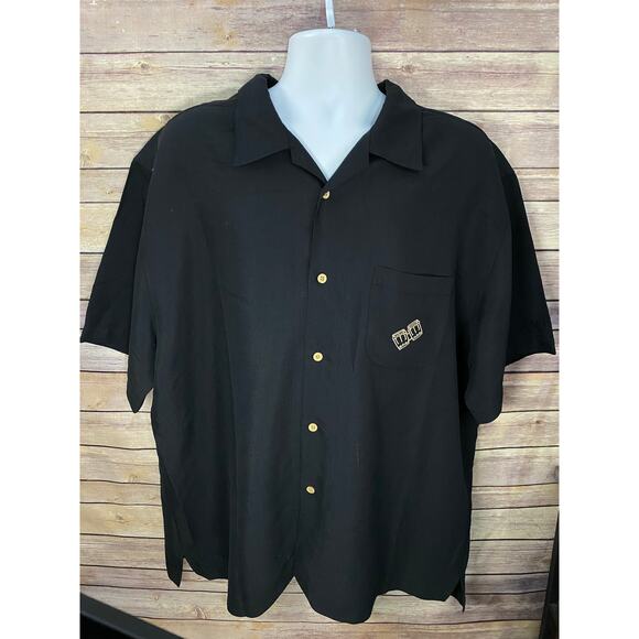 The Havanera Co Shirt Men 2XL/XXL Embroidered Black Rayon Blend Logo Cuban Retro - Picture 2 of 9